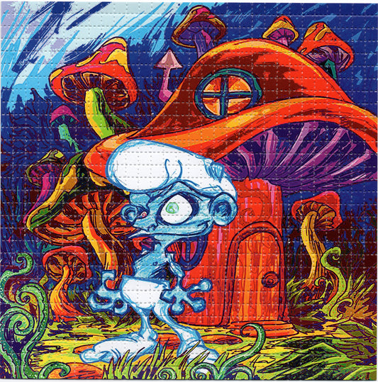 Tripping & Smurfing LSD blotter art print