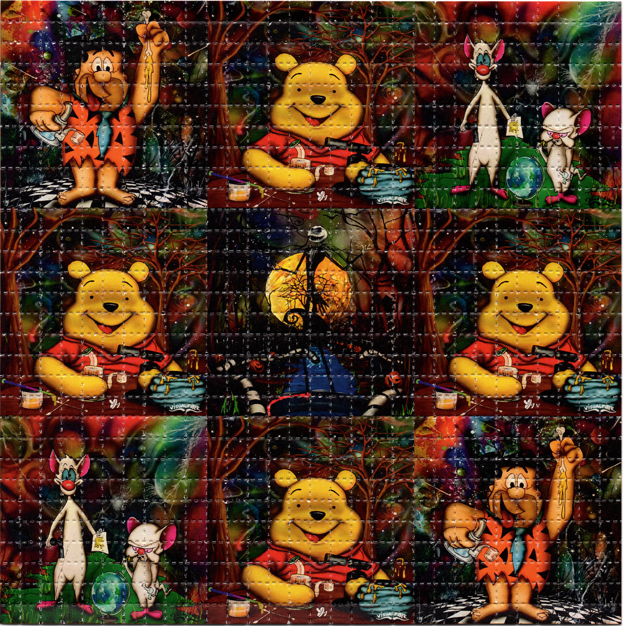 Fred Pooh Pinkie X9 by Visual Fiber Limited Edition LSD blotter art print