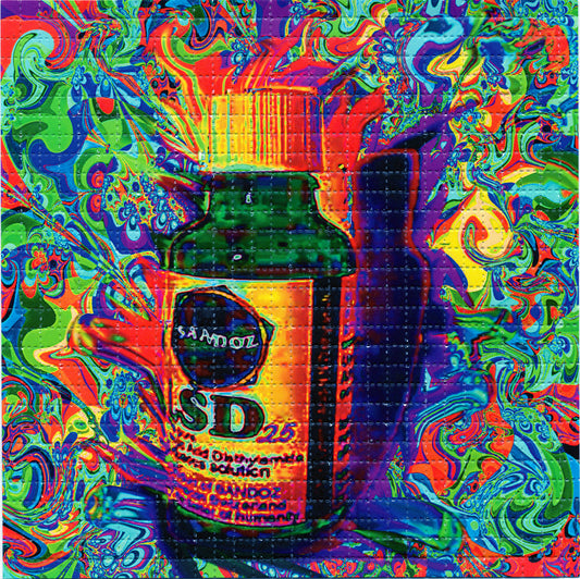 Color Sandoz LSD25 Vial LSD blotter art print