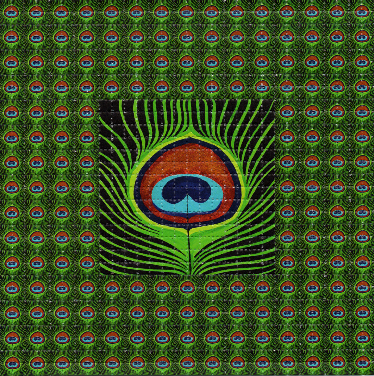 Peacock Feathers LSD blotter art print