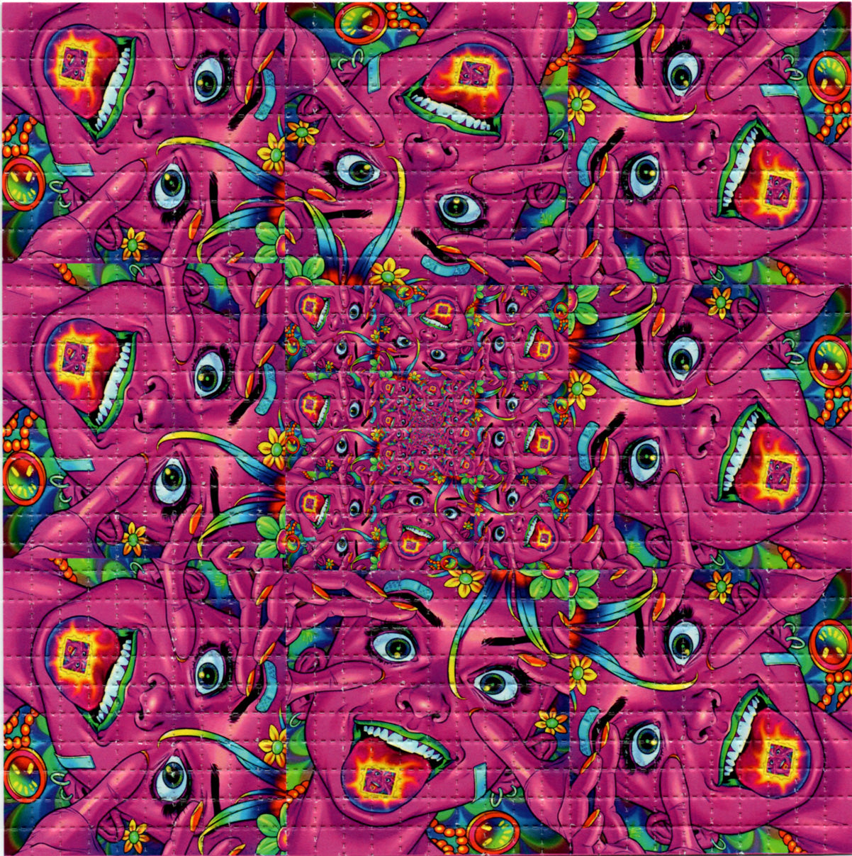 Pink Tab Girl LSD blotter art print