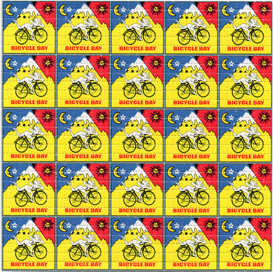 Red Bicycle Day X36 LSD blotter art print