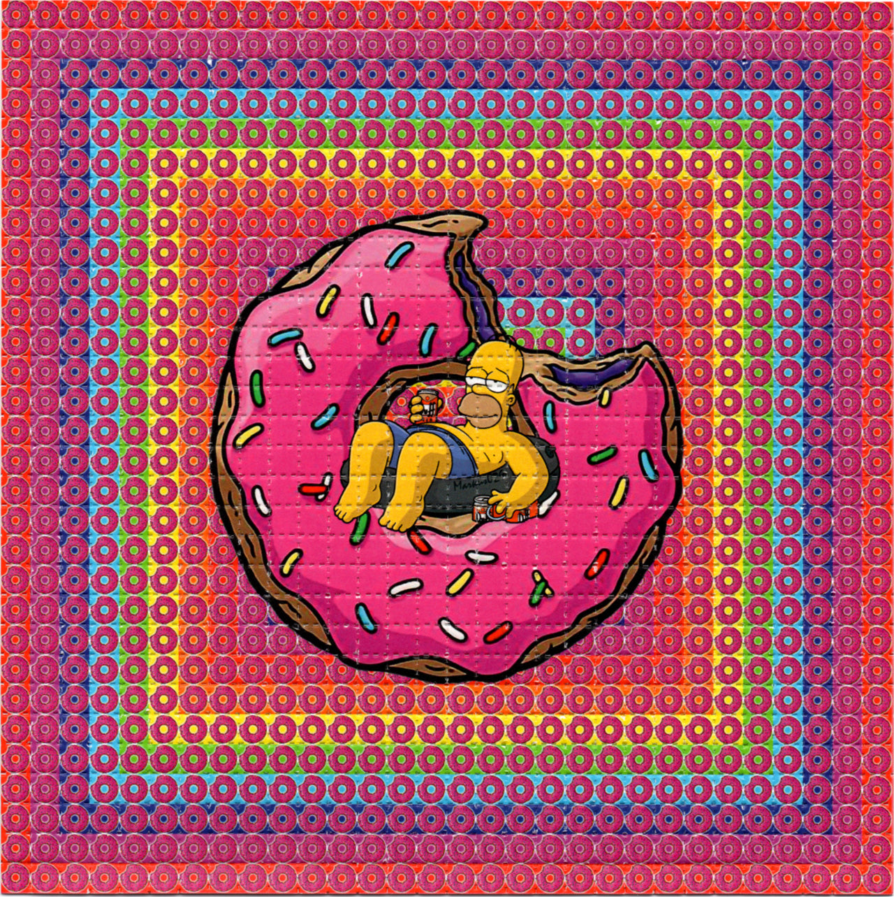 Swimming in Donuts LSD blotter art print