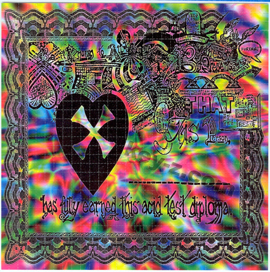 Acid Test Diploma Colored LSD blotter art print
