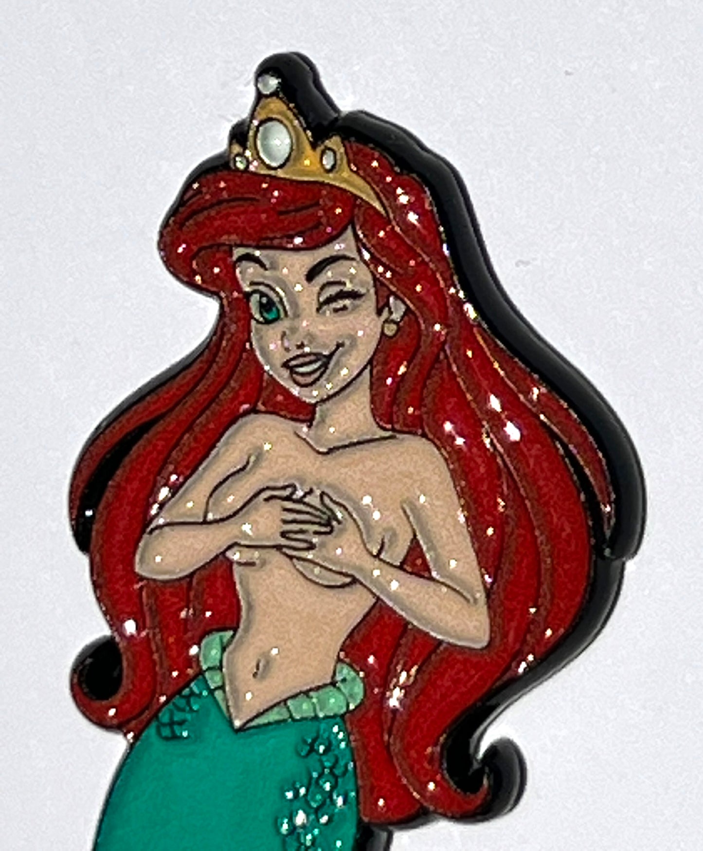 Topless Mermaid  Wink covering Cleavage Pin