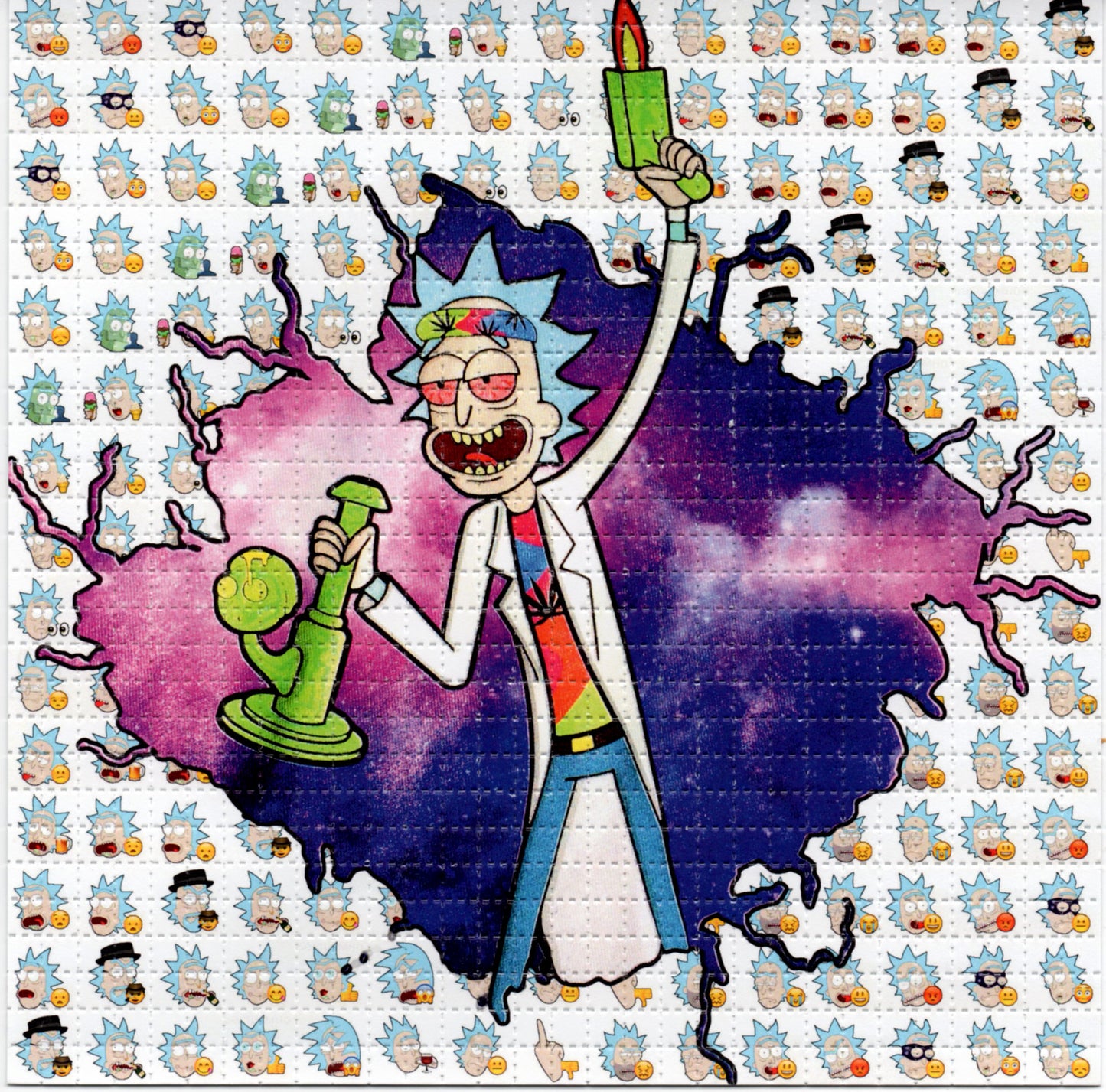 Rick Emojis and Bong LSD blotter art print