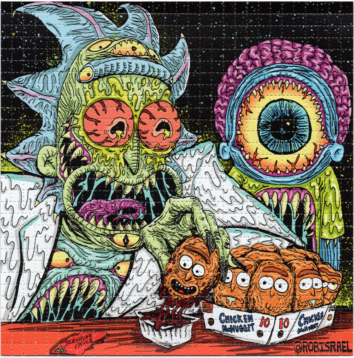 R&M McNugget Monsters by Rob Israel Limited Edition LSD blotter art print