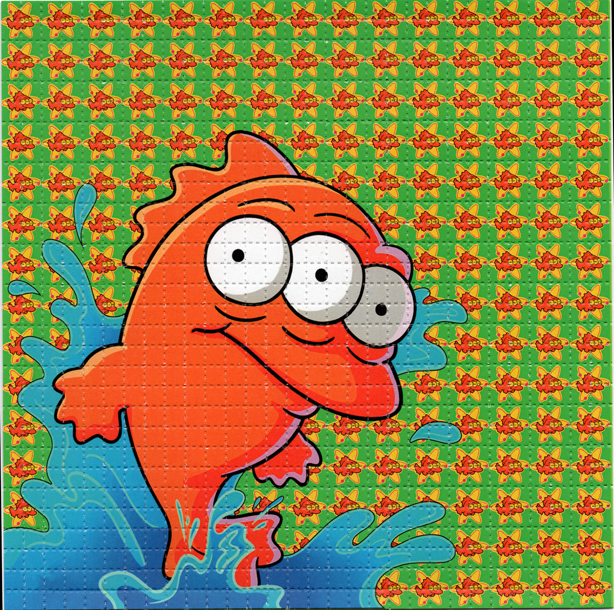 3-Eyed Mutant Goldfish LSD blotter art print