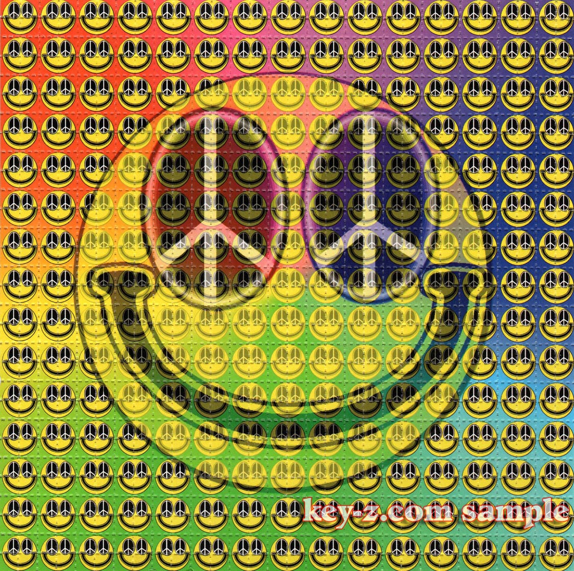 Smiley Peace LSD blotter art print