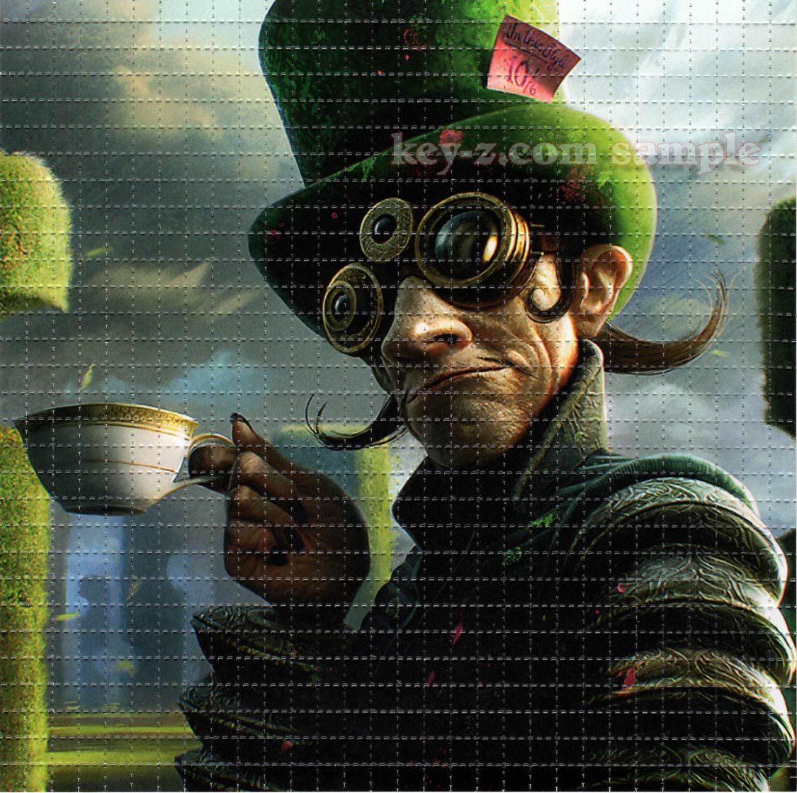 Green Mad Hatter LSD blotter art print