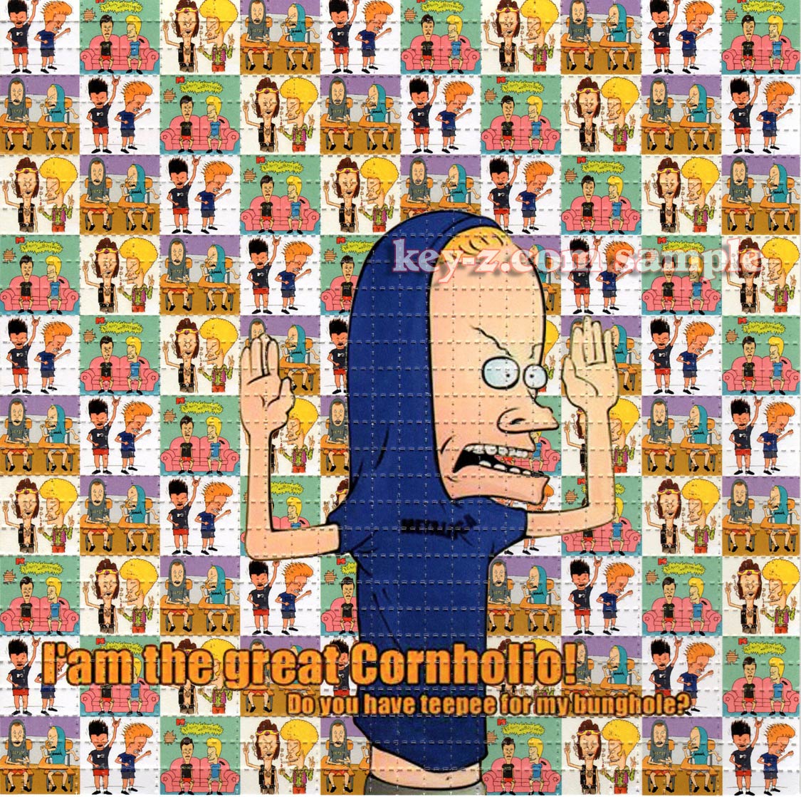 Cornholio Beavis and Butthead LSD blotter art print