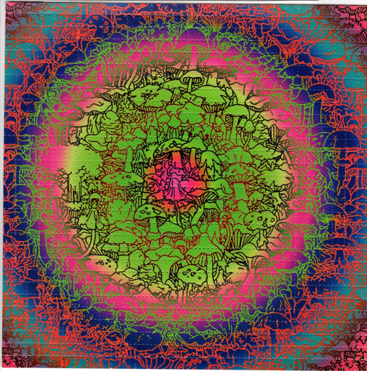 Rainbow Shrooms LSD blotter art print