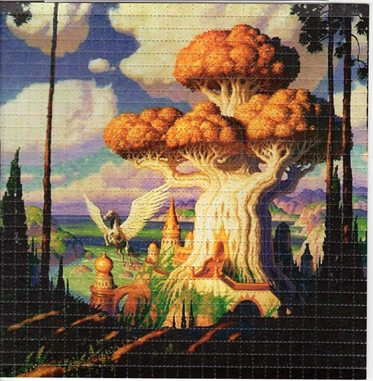 Fantasy Shroom Castle LSD blotter art print