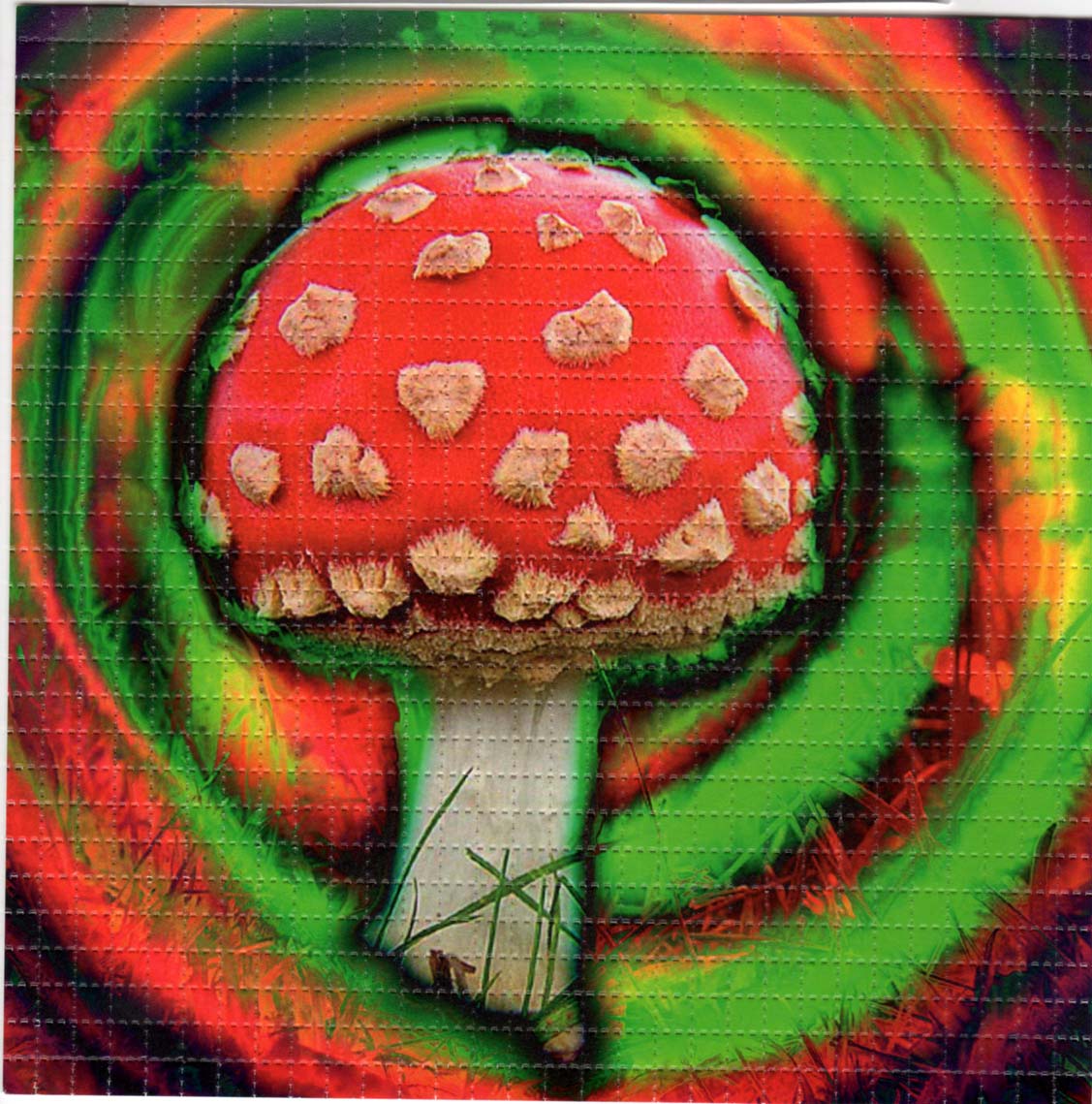 Amanita Mushroom LSD blotter art print